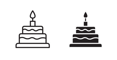 Birthday cake icon set vector graphics designs