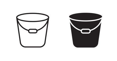 Bucket icon set vector graphics designs