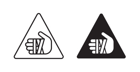 Chemical burns hazard signs set vector graphics designs