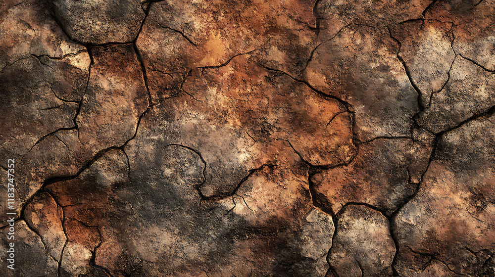 Poster rustic cracked concrete texture with weathered stains