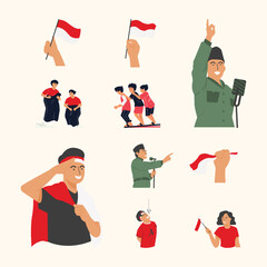Indonesian Independence Day Illustration Pack
