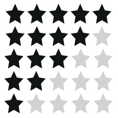  star rating icon collection 1,2,3,4,5 stars rating. linear style. vector icons