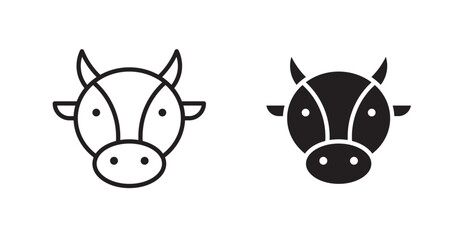 Cow icon set vector graphics designs