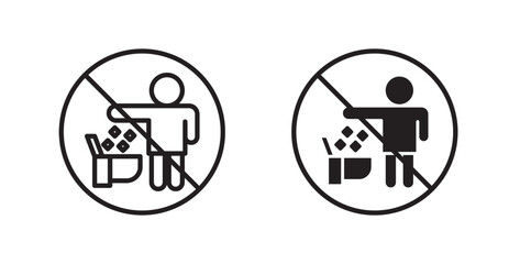 Do not litter in toilet sign vector set vector graphics designs
