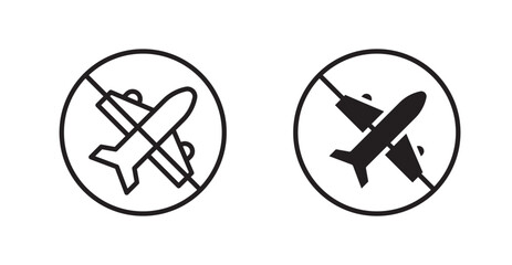 Dont fly signs set vector graphics designs