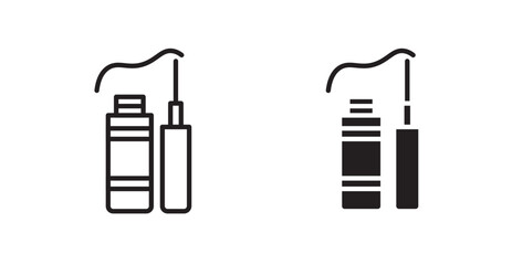 Eyeliner icon set vector graphics designs