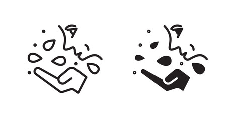 Face washing icon set vector graphics designs