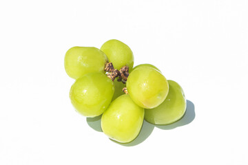 Fresh Green Grapes on White Background – Natural Fruit and Healthy Snack Concept

