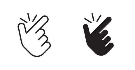 Finger snapping icon set vector graphics designs