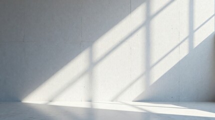 Fototapeta premium Sunlit Minimalist Interior Space with Clean Lines and Textured Walls