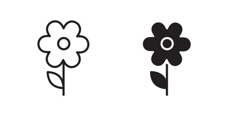 Flower icon set vector graphics designs