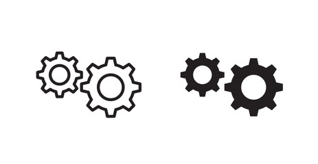 Gear icon set vector graphics designs