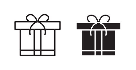 Gift box with ribbon icon set vector graphics designs