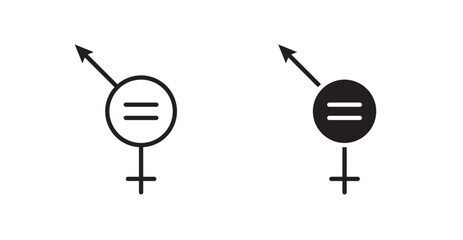 Gender equality icon set vector graphics designs