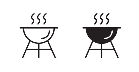 Grill icon set vector graphics designs