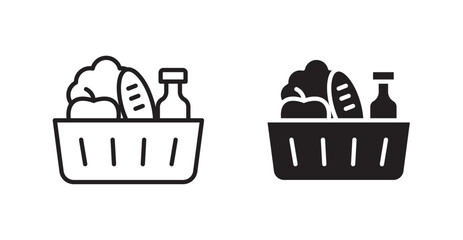 Groceries icon set vector graphics designs