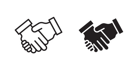 Handshaking icon set vector graphics designs