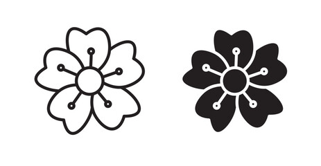 Hawaiian flower icon set vector graphics designs