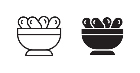 Iftar meal ramadan icon set vector graphics designs