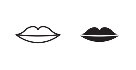 Lips icon set vector graphics designs