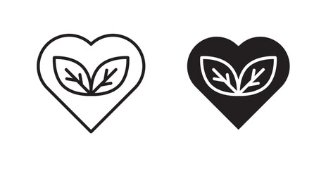 Natural love icon set vector graphics designs