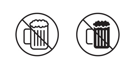 No alcohol sign vector set vector graphics designs