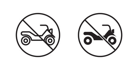 No all terrain vehicle sign vector set vector graphics designs
