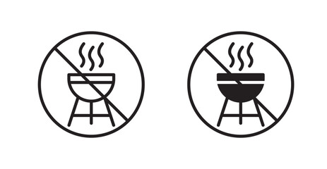 No barbecue with fire sign vector set vector graphics designs