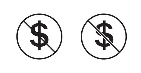 No dollar sign vector set vector graphics designs