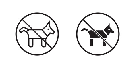 No dogs allowed sign vector set vector graphics designs