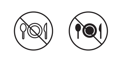 No eating sign vector set vector graphics designs