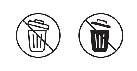 No trash sign vector set vector graphics designs