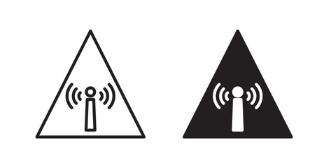 Non ionizing radiation hazard signs set vector graphics designs