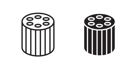 Oil filter icon set vector graphics designs
