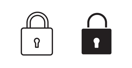 Padlock icon set vector graphics designs