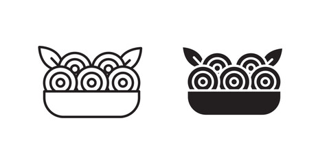 Pasta icon set vector graphics designs