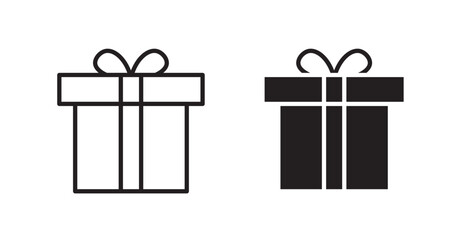 Present gift box icon set vector graphics designs