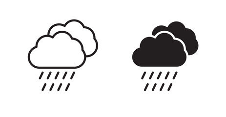 Rainy icon set vector graphics designs