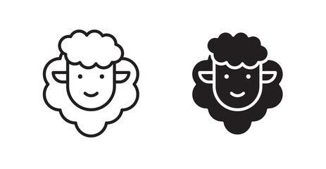 Sheep icon set vector graphics designs