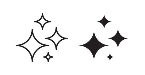 Shine icon set vector graphics designs