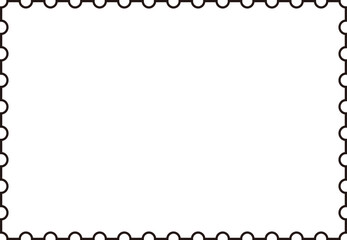 Stamp shape frame outline.
Postage Stamp Border Vector.
Transparent background.