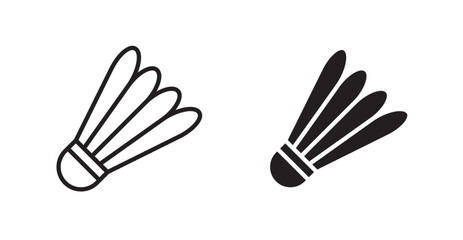 Shuttlecock icon set vector graphics designs