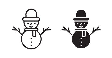 Snowman icon set vector graphics designs