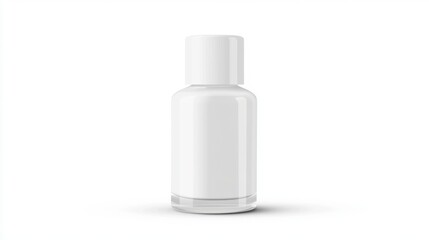 A simple, clear white bottle with a cap, suitable for various liquid contents, placed against a plain background.