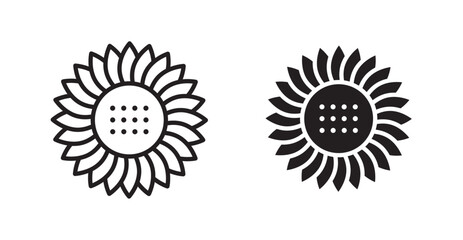 Sunflower icon set vector graphics designs
