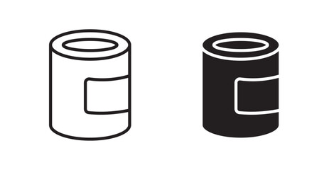 Tin can icon set vector graphics designs