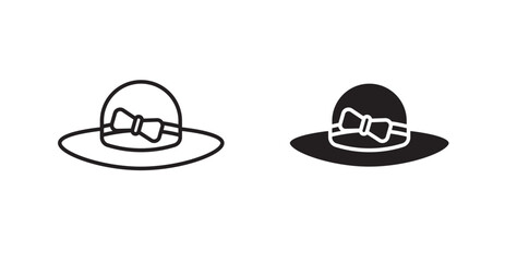 Woman hat icon set vector graphics designs