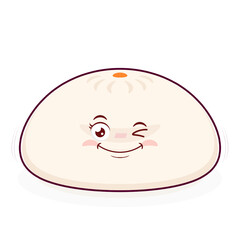 steamed buns playful face cartoon cute