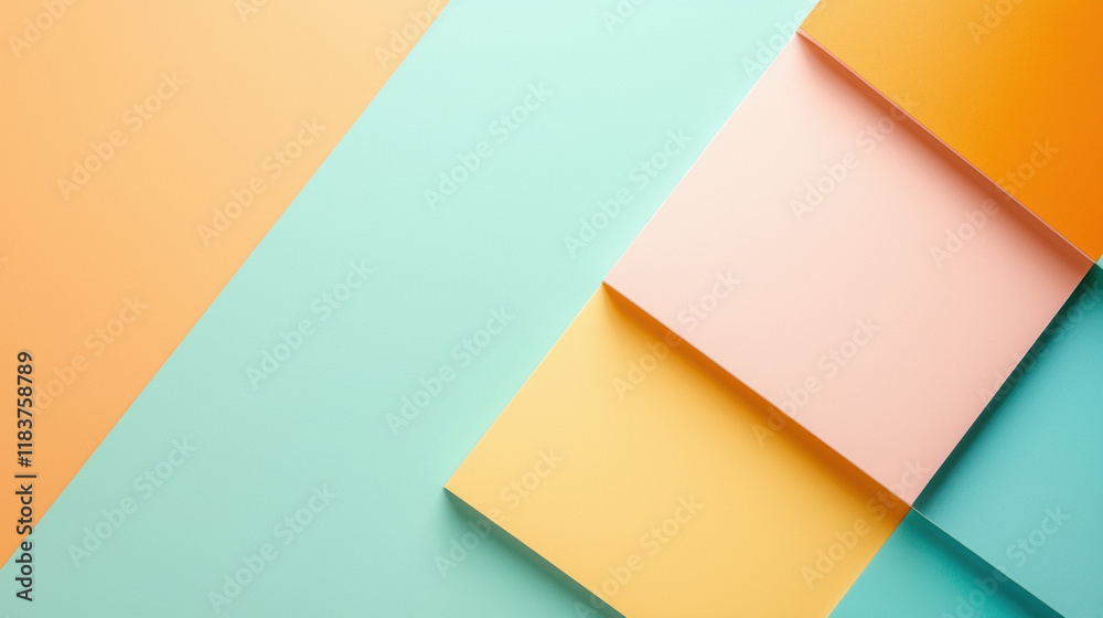 Aufkleber colorful geometric shapes create vibrant abstract background with layers