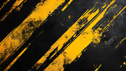Black and yellow grunge background with thick diagonal stripes